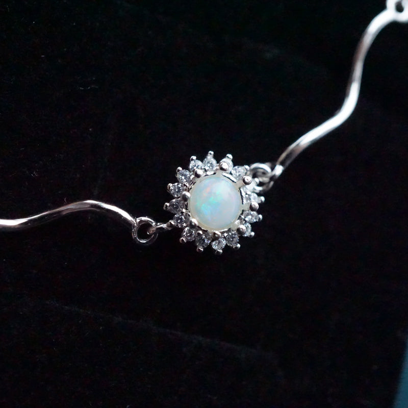 Halo Glow: Crystal Opal Bracelet Radiating Elegance-Vsabel Jewellery