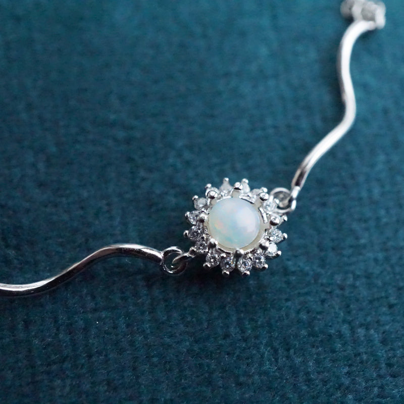 Halo Glow: Crystal Opal Bracelet Radiating Elegance-Vsabel Jewellery