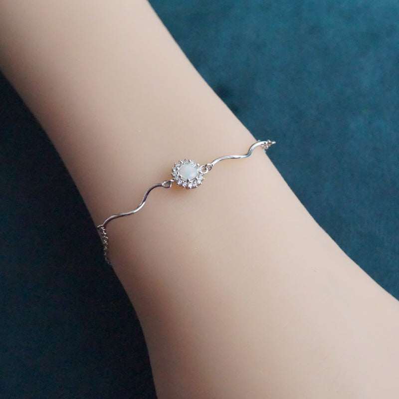 Halo Glow: Crystal Opal Bracelet Radiating Elegance-Vsabel Jewellery