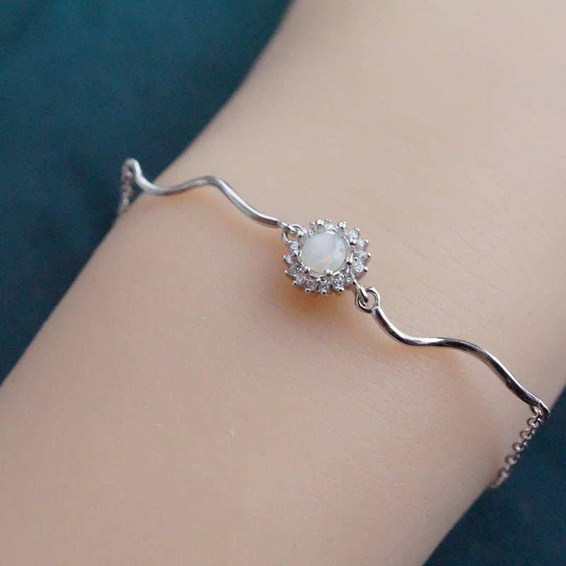 Halo Glow: Crystal Opal Bracelet Radiating Elegance-Vsabel Jewellery