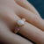 Pink Ring Band with White Opal - A Fashionable Statement-Vsabel Jewellery