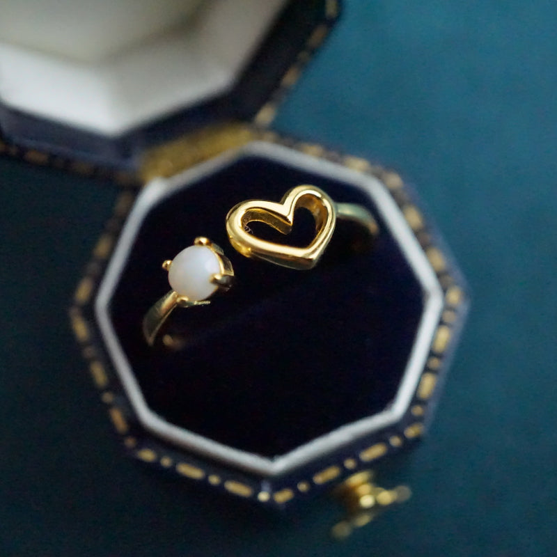 Elegant Love Heart White Opal Ring-Vsabel Jewellery