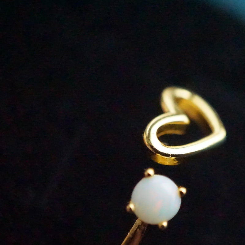 Elegant Love Heart White Opal Ring-Vsabel Jewellery