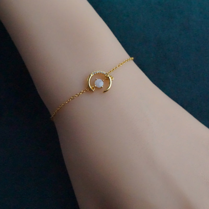 Lunar Opulence: White Opal Bracelet-Vsabel Jewellery