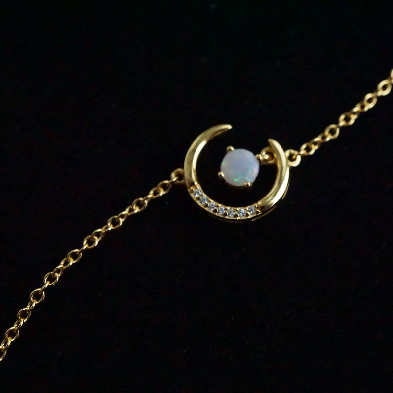 Lunar Opulence: White Opal Bracelet-Vsabel Jewellery