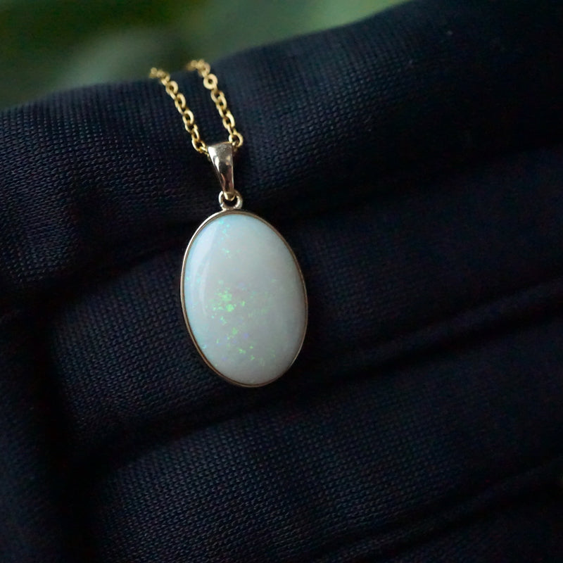 Genuine White Opal Pendant: 6.28ct-Vsabel Jewellery