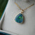 Luxurious 14K Gold Opal Pendant: Vibrant Blue, Green & Yellow Hues-Vsabel Jewellery