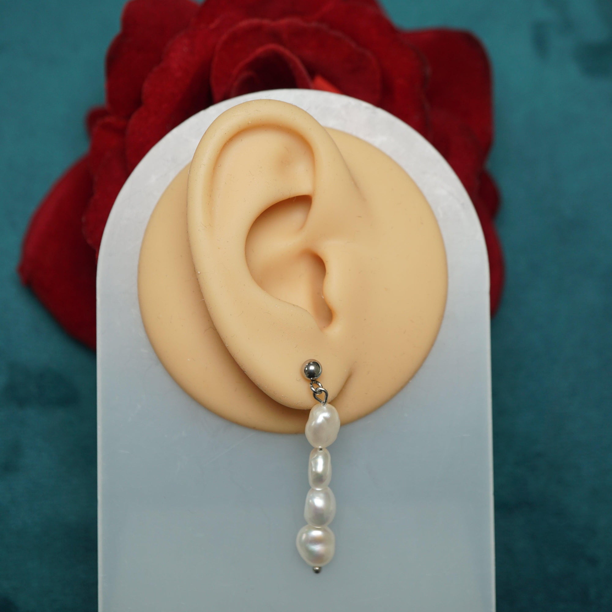 Sleek Drop Freshwater Pearl Earrings