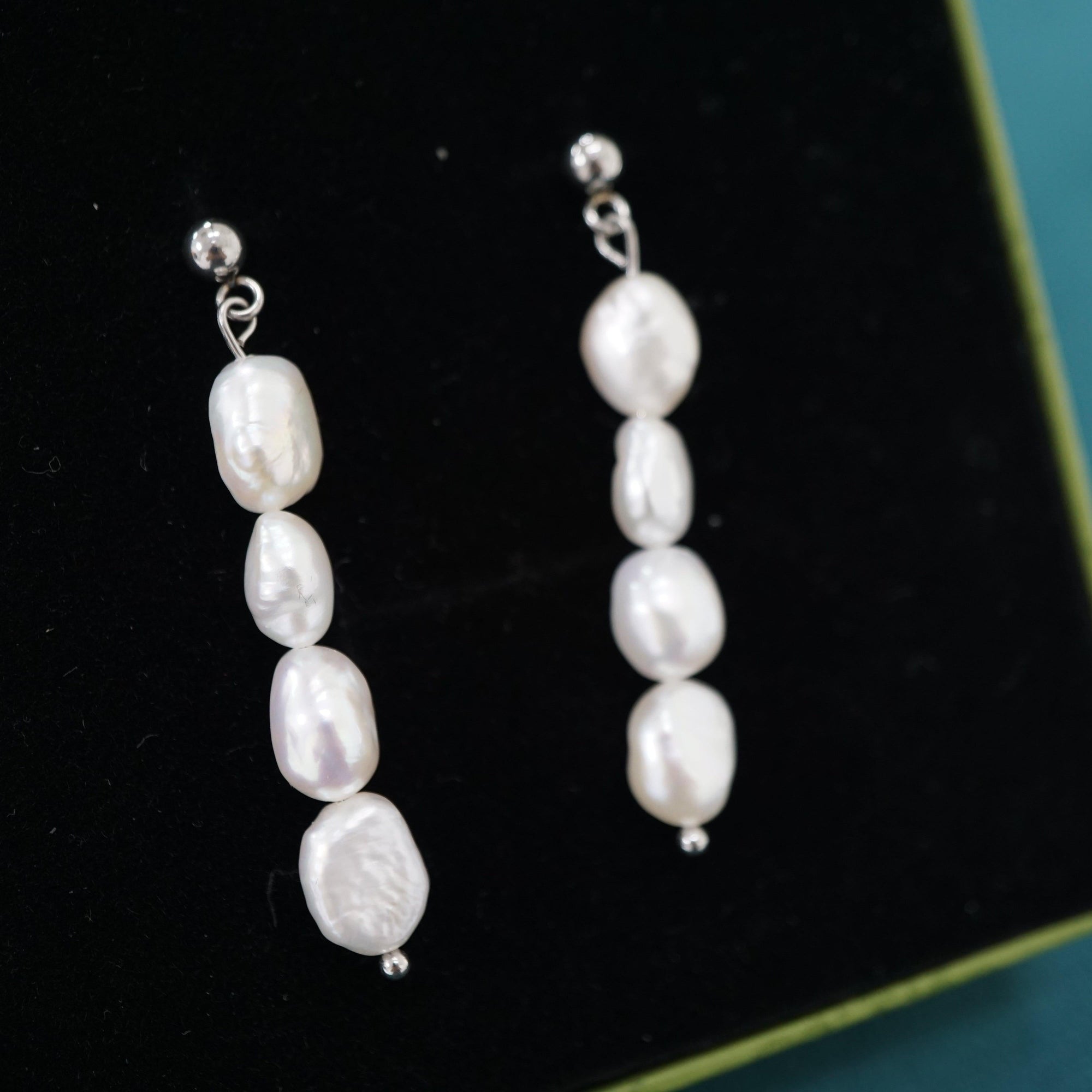 Sleek Drop Freshwater Pearl Earrings