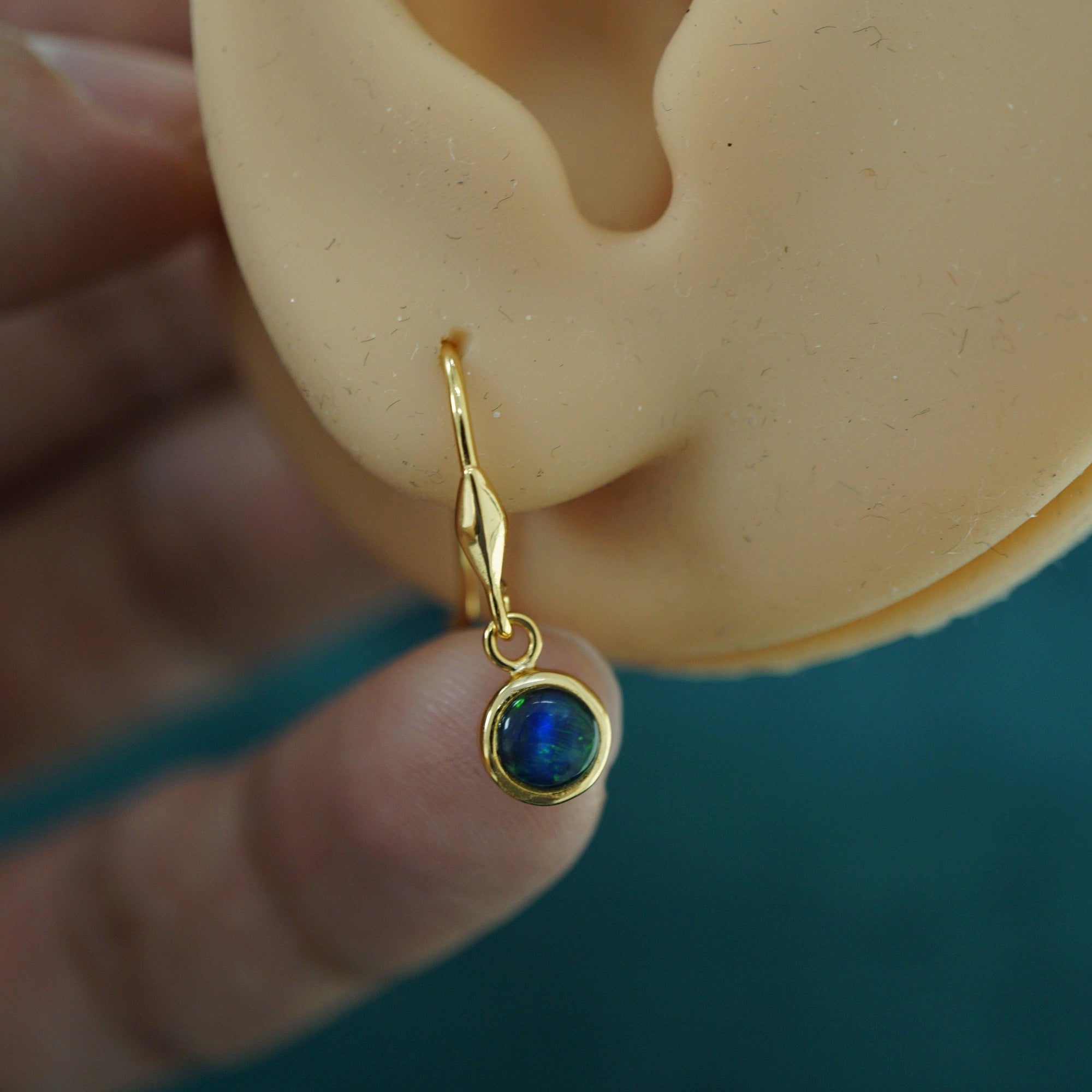 Australian Triplet Opal Dangle Earrings