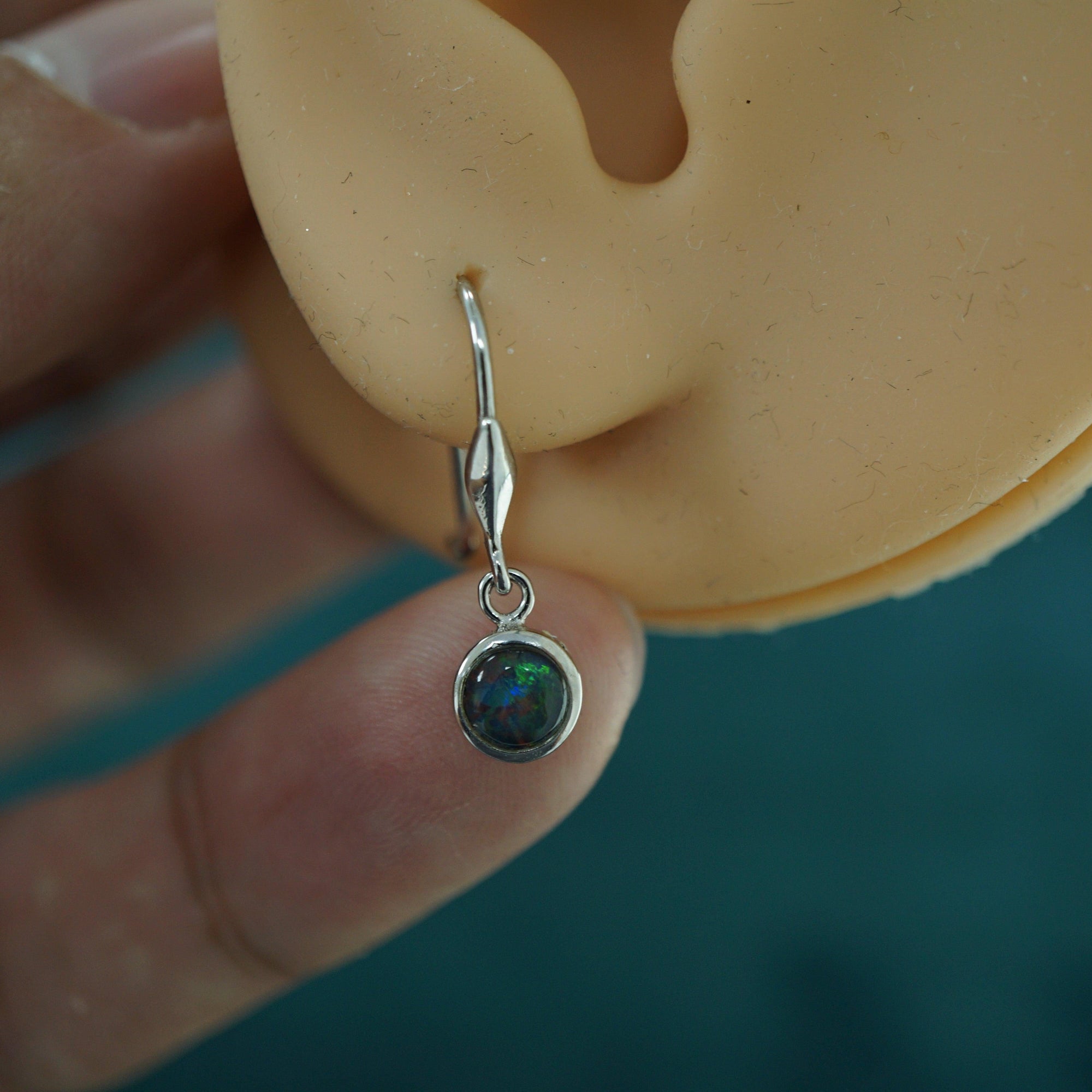 Australian Triplet Opal Dangle Earrings