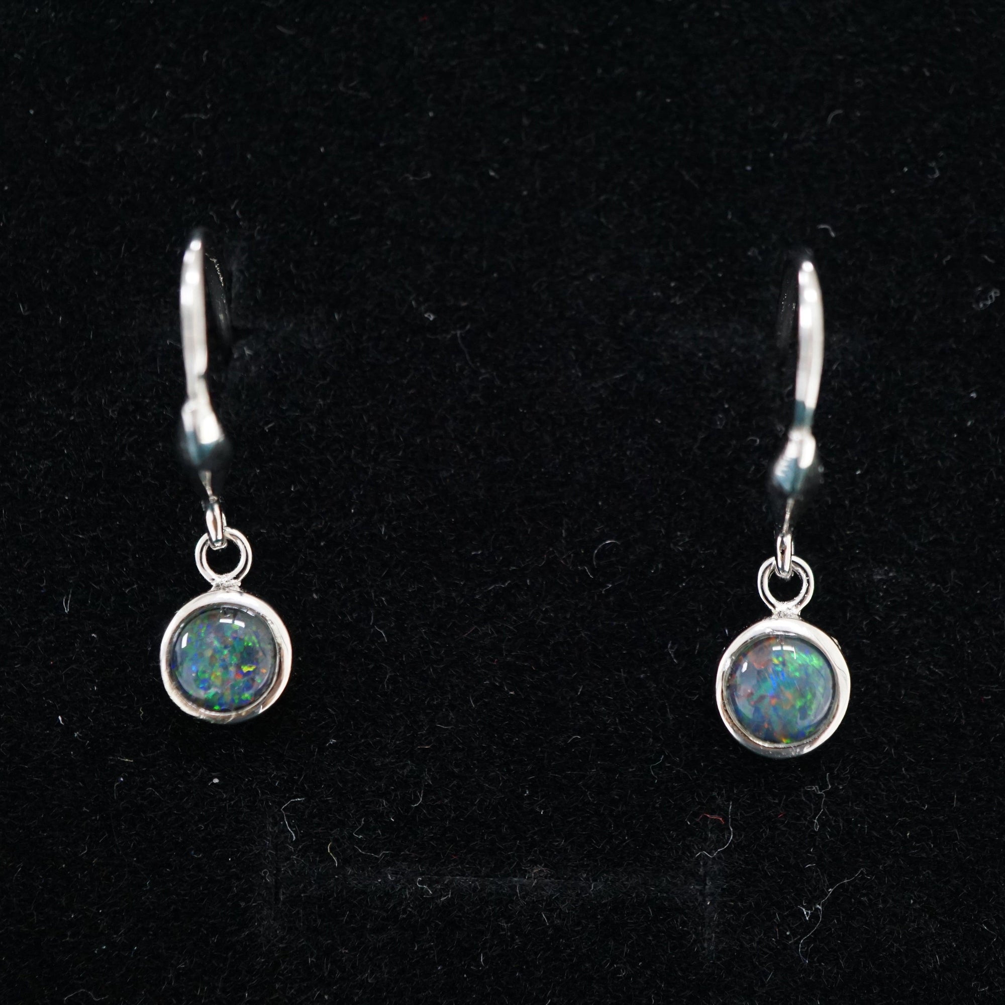 Australian Triplet Opal Dangle Earrings