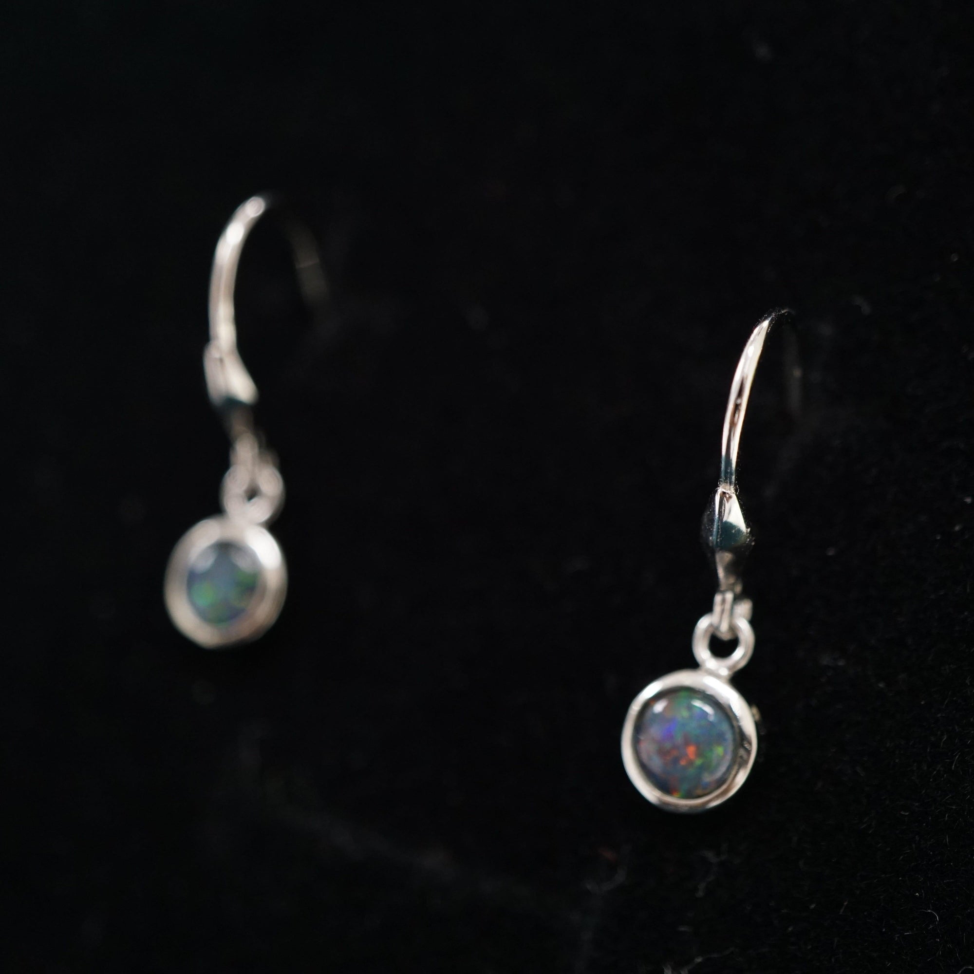 Australian Triplet Opal Dangle Earrings