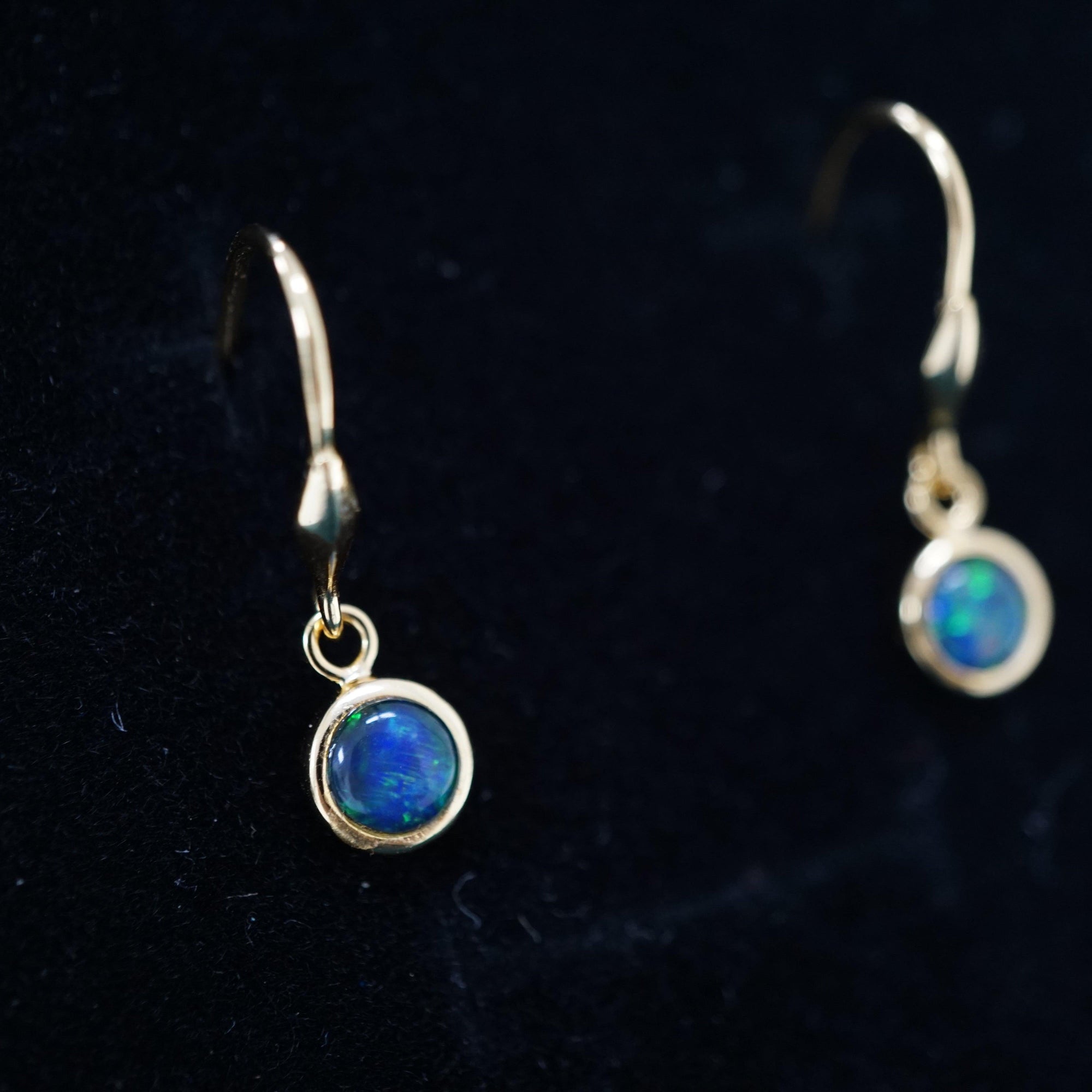 Australian Triplet Opal Dangle Earrings