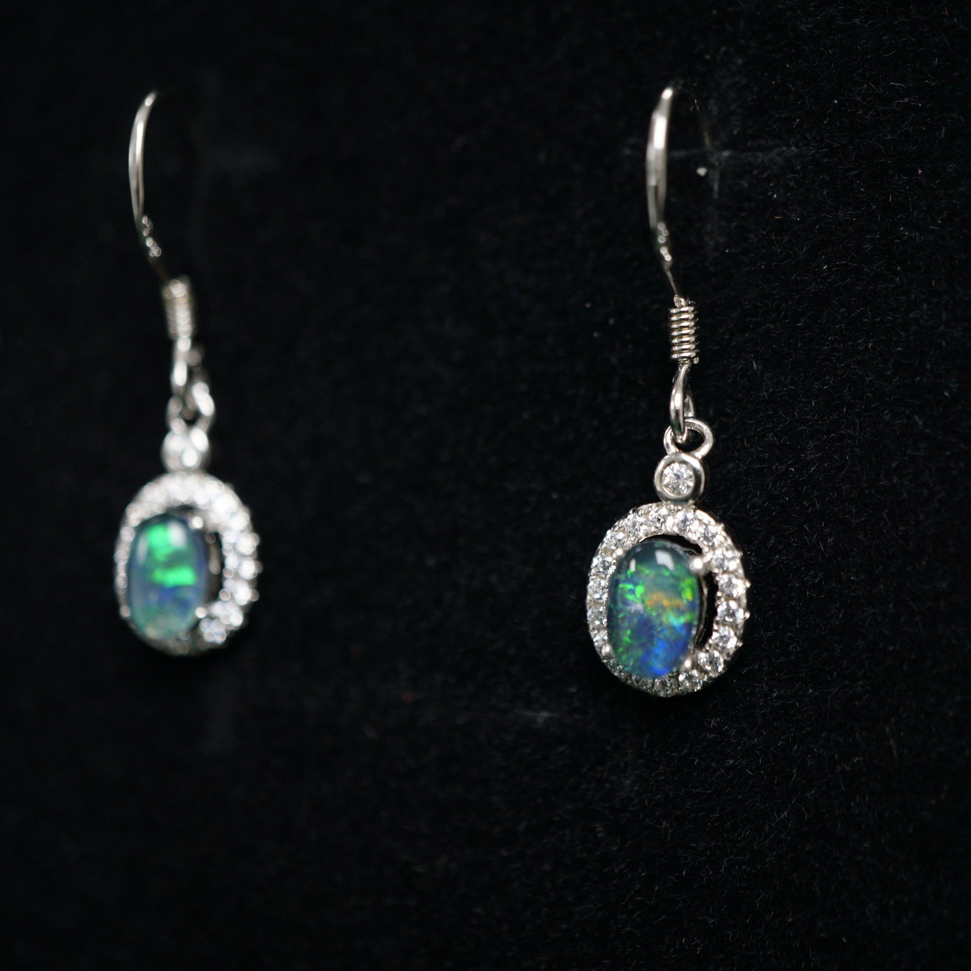 Delicate Triplet Opal Earrings