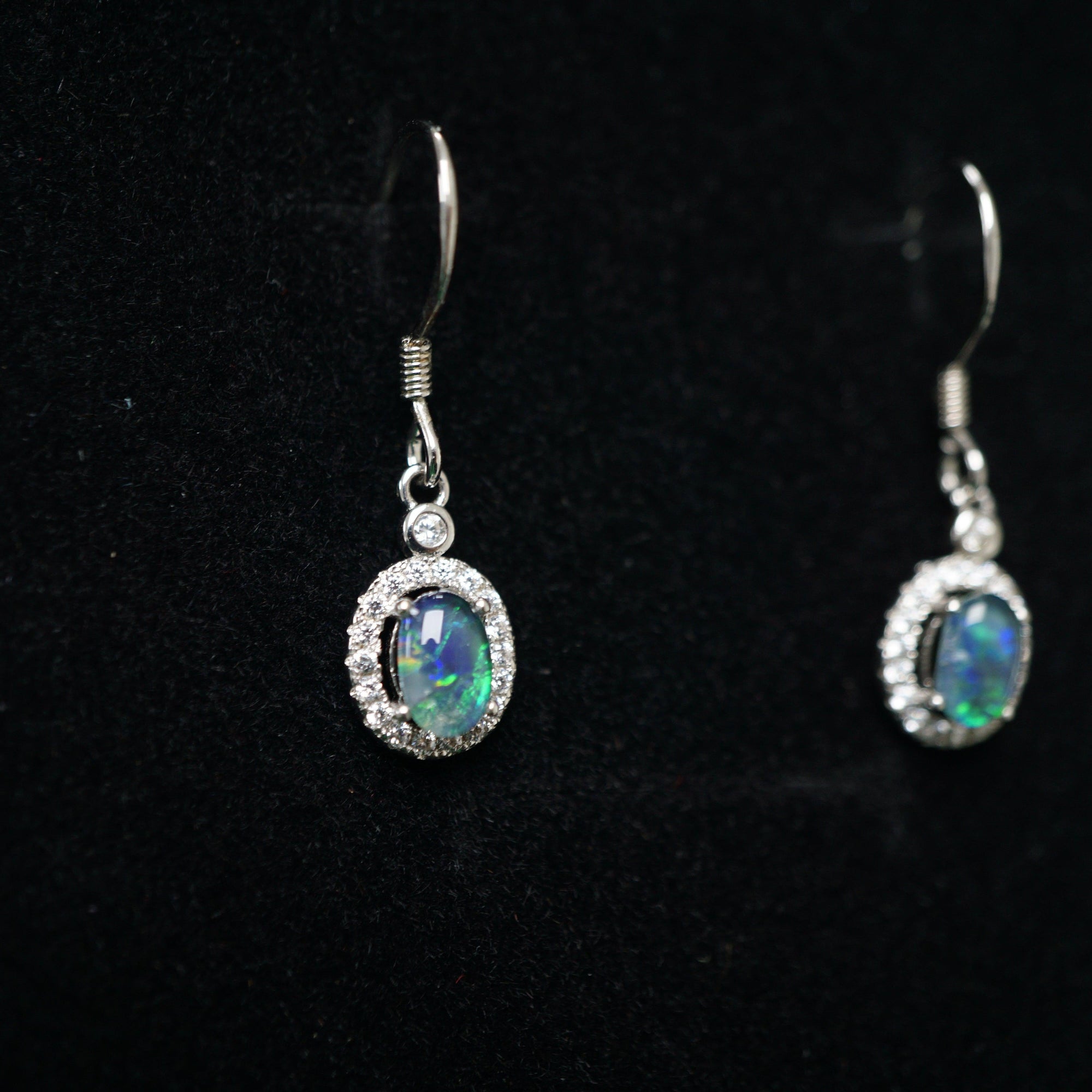 Delicate Triplet Opal Earrings