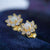 Flower 18k Gold Plated Sparkling Brilliance Crystal Opal Stud Earrings