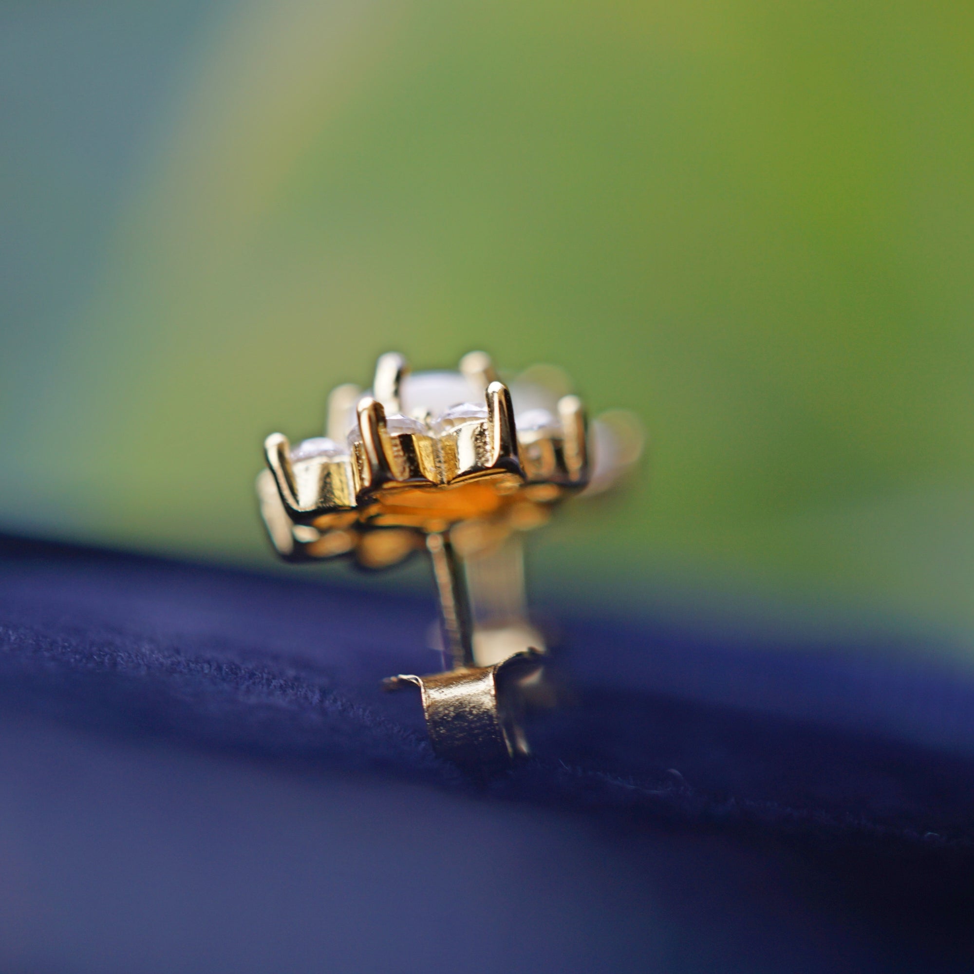 Flower 18k Gold Plated Sparkling Brilliance Crystal Opal Stud Earrings