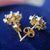 Flower 18k Gold Plated Sparkling Brilliance Crystal Opal Stud Earrings