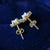 Flower 18k Gold Plated Sparkling Brilliance Crystal Opal Stud Earrings