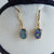Unique Purple Dangle Triplet Opal Earrings