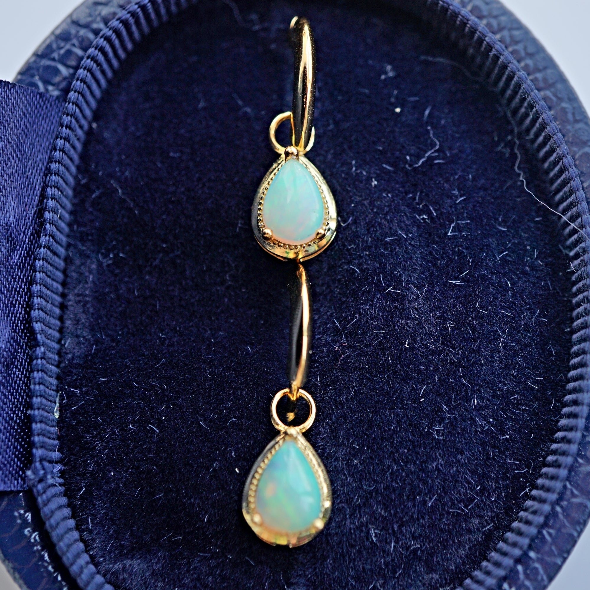 Genuine 18k Gold Plated Ethiopian Opal Earrings
