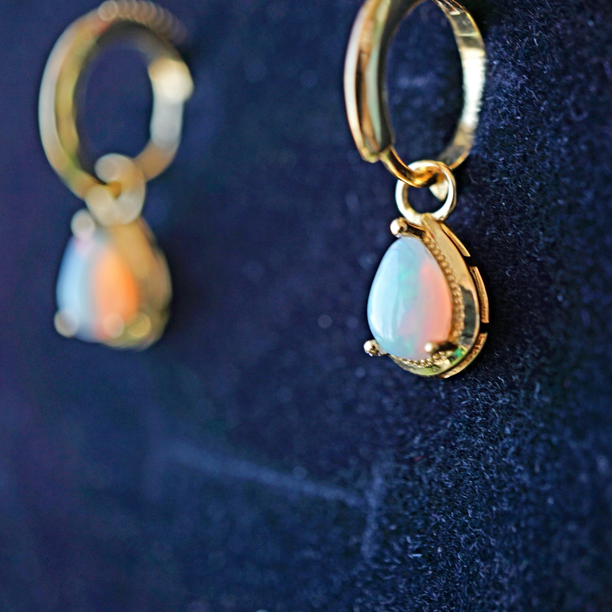 Genuine 18k Gold Plated Ethiopian Opal Earrings