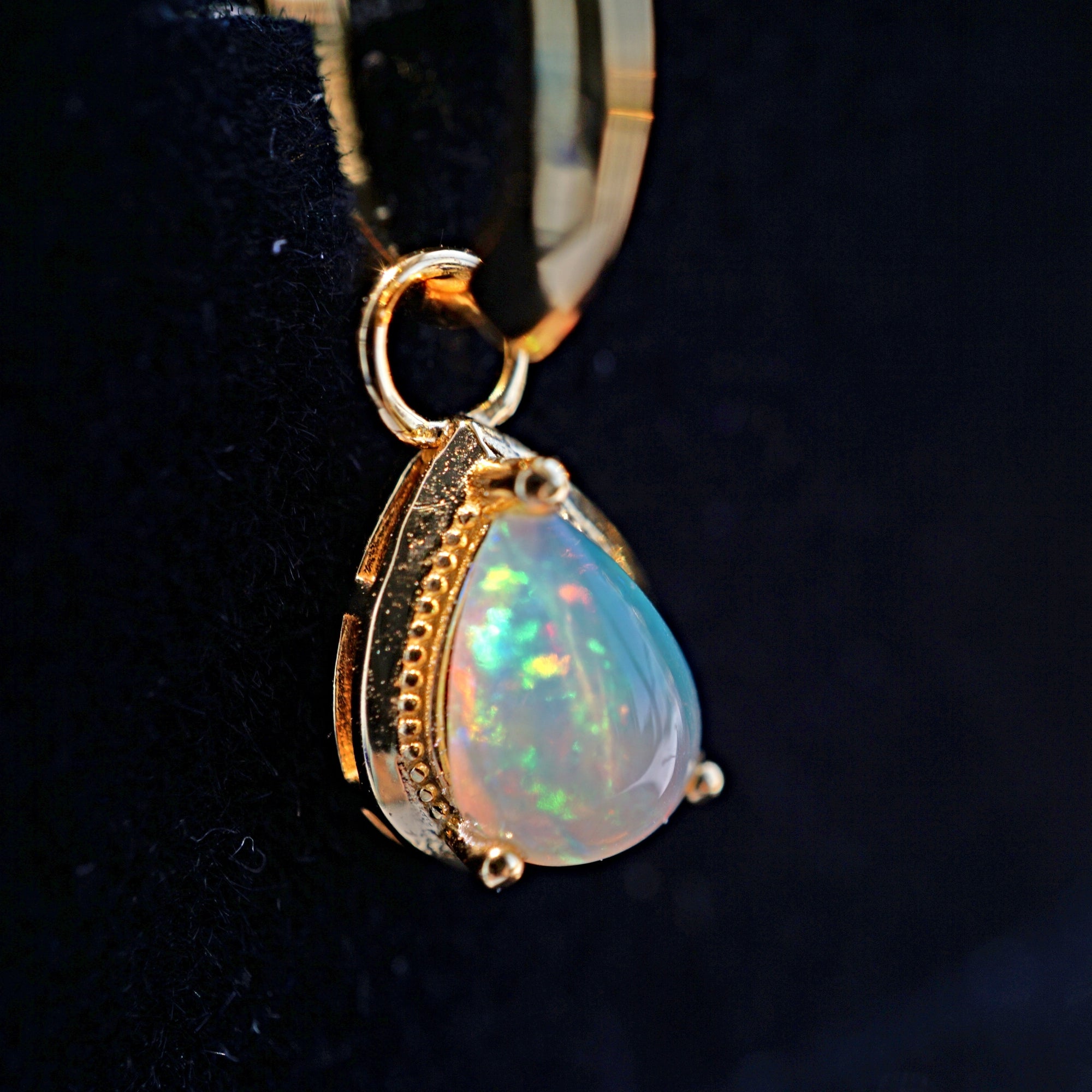 Genuine 18k Gold Plated Ethiopian Opal Earrings