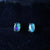 Tiny Oval Opal Earring Studs In 18k Gold Plated 925 Silver
