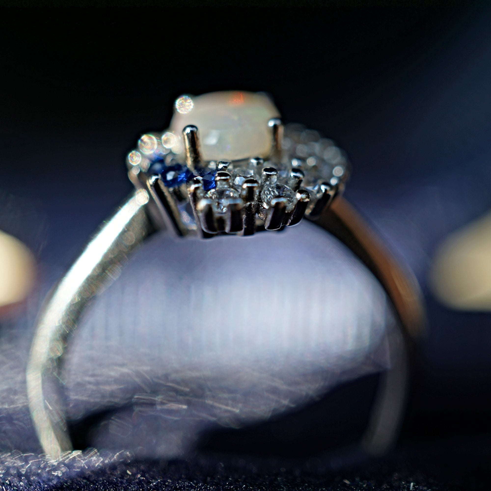 Silver Genuine Australian crystal opal ring