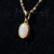 Vintage Classic Style Simple Australian Crystal Opal necklace In Gold 18k Gold Plated 925 Sterling Silver