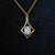 Diamond Style Australian Crystal Opal necklace In Gold 18k Gold Plated 925 Sterling Silver