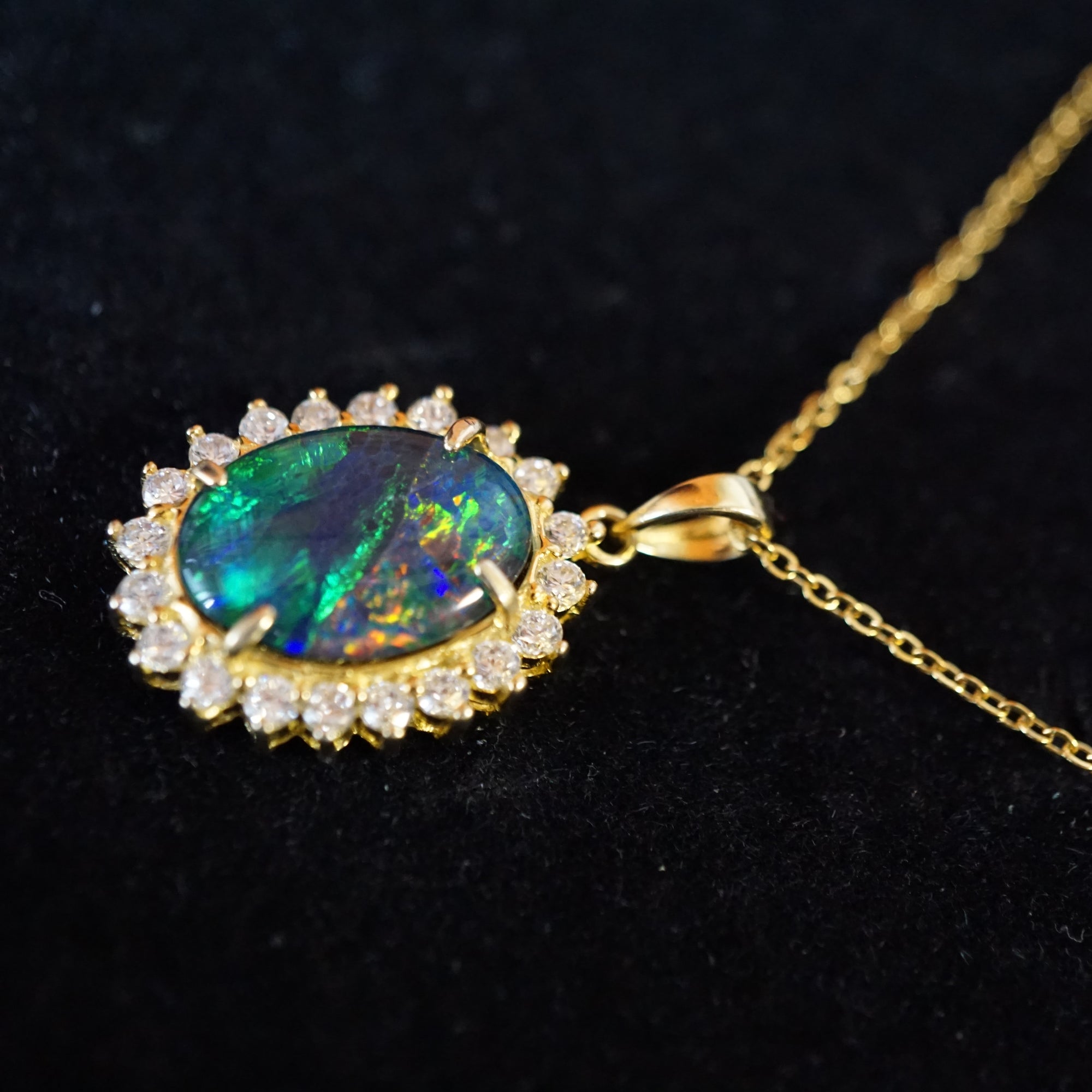 Beautiful Big Opal Pendant Necklace