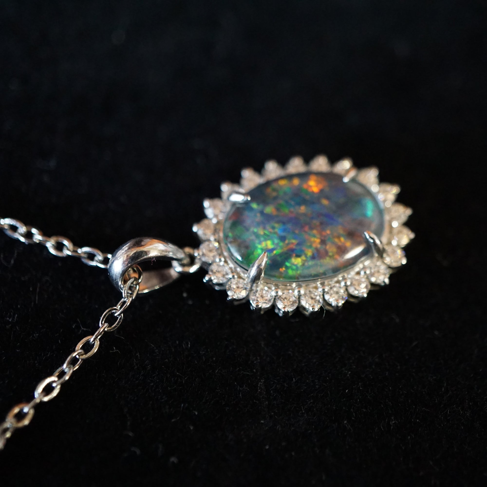 Beautiful Big Opal Pendant Necklace