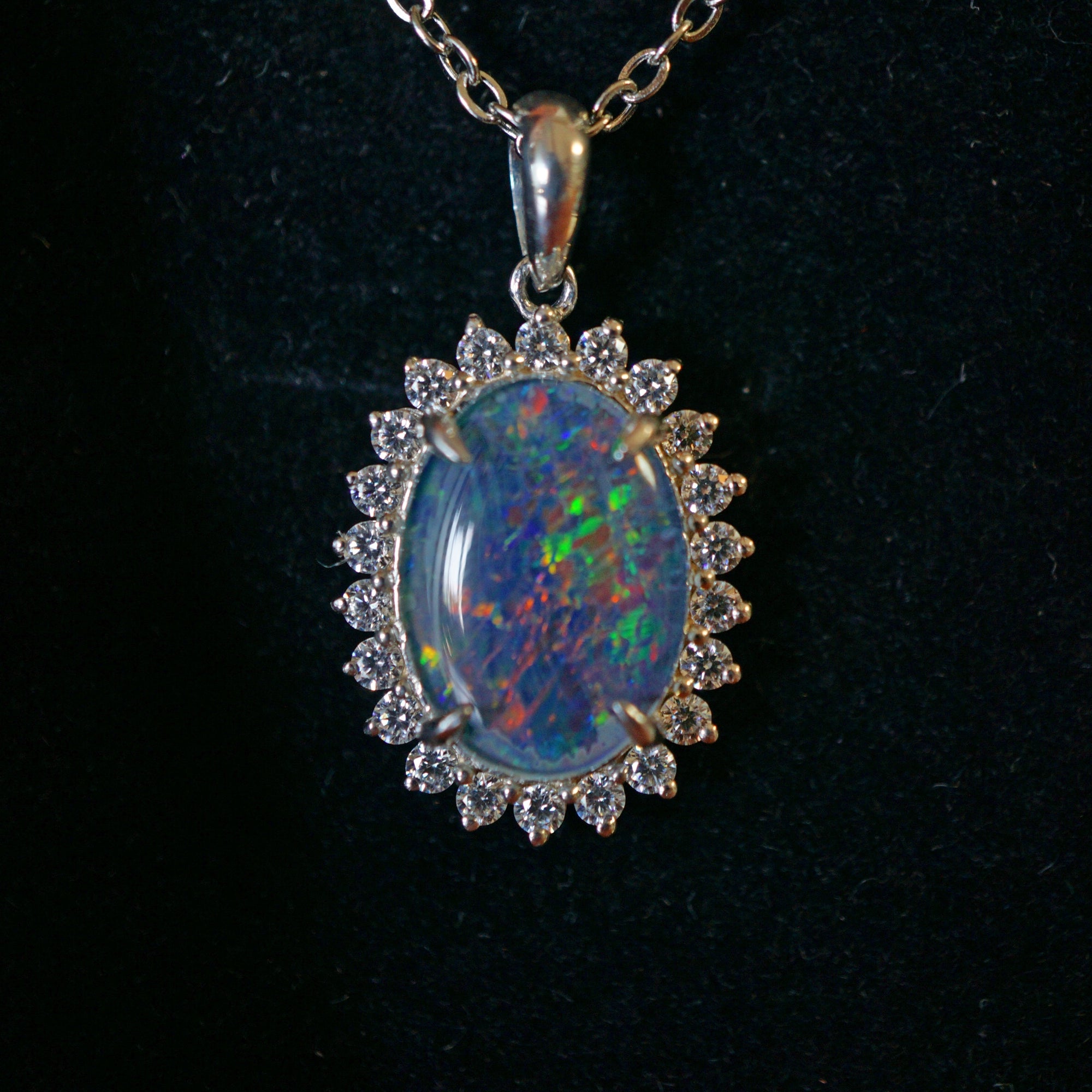 Beautiful Big Opal Pendant Necklace