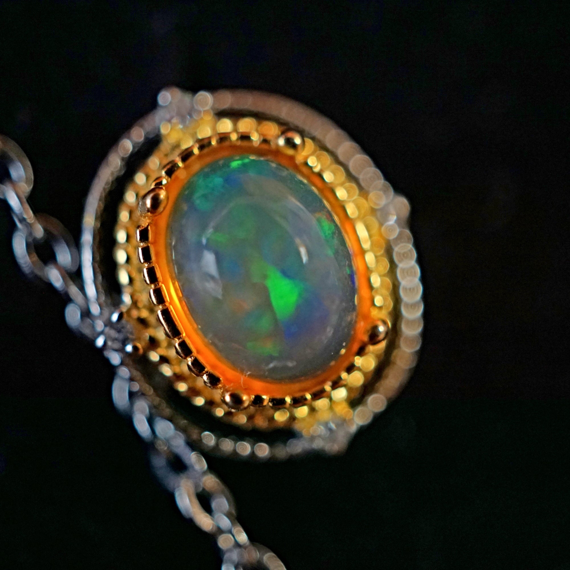 Genuine 18k Gold Plated Ethiopian Opal Jewelry Set