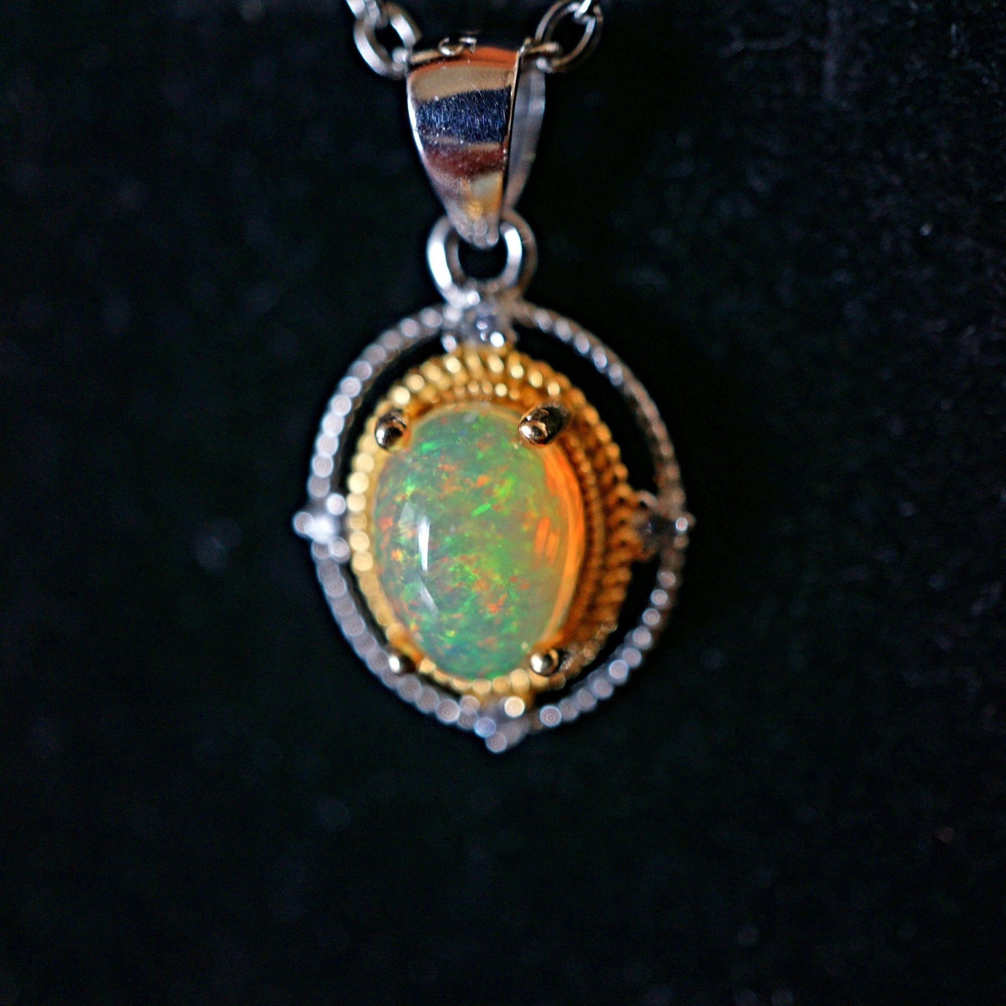 Genuine 18k Gold Plated Ethiopian Opal Jewelry Set