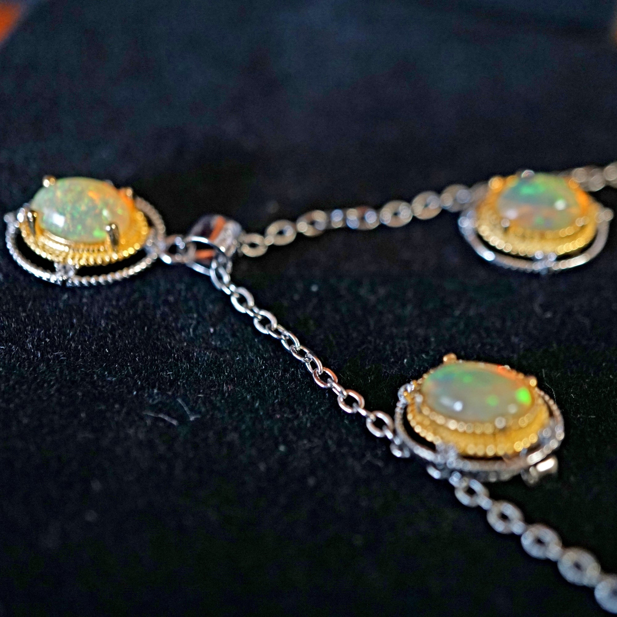 Genuine 18k Gold Plated Ethiopian Opal Jewelry Set