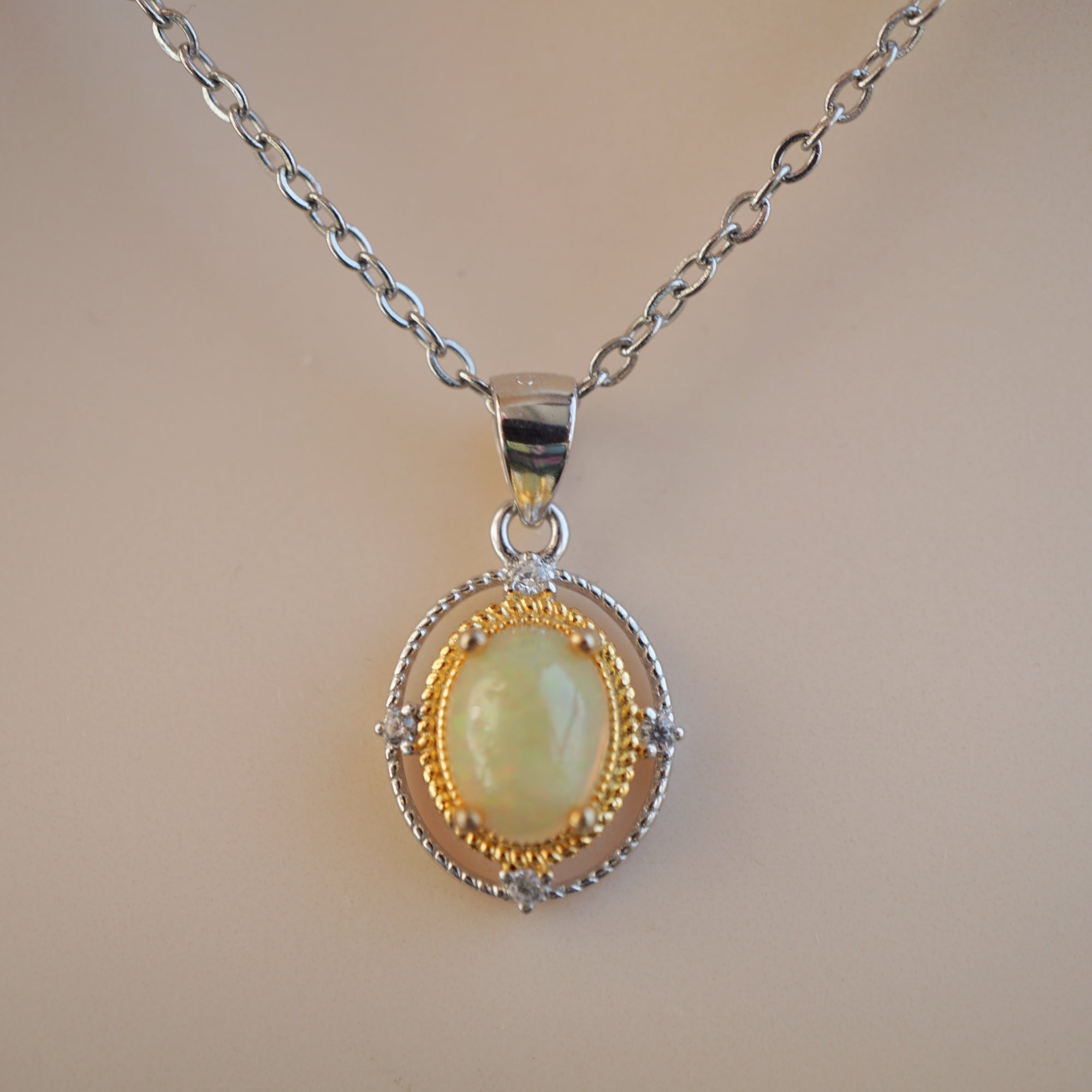 Genuine 18k Gold Plated Ethiopian Opal Jewelry Set