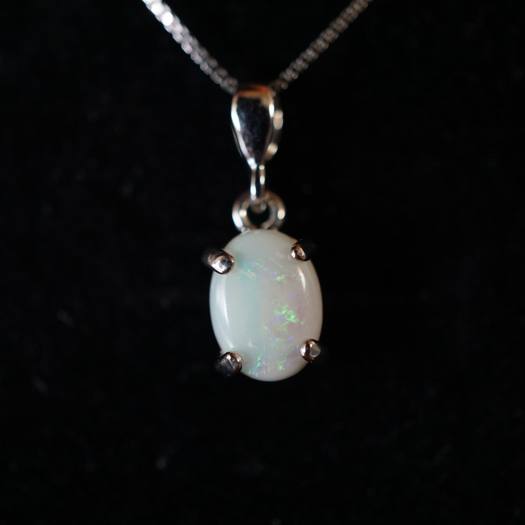 Tiny opal necklace