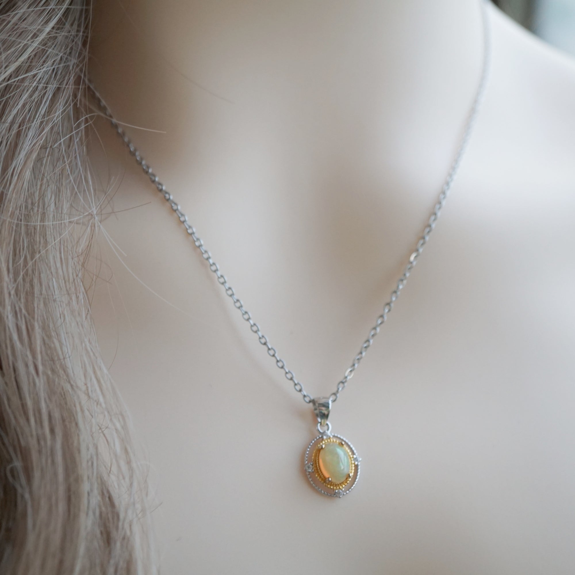 Genuine 18k Gold Plated Ethiopian Opal Jewelry Set