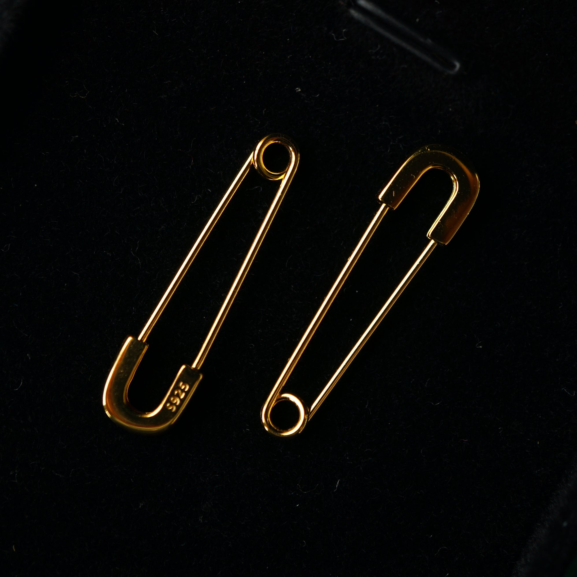 Simple Safety Pin Earrings in Sterling Silver, Minimalist Style