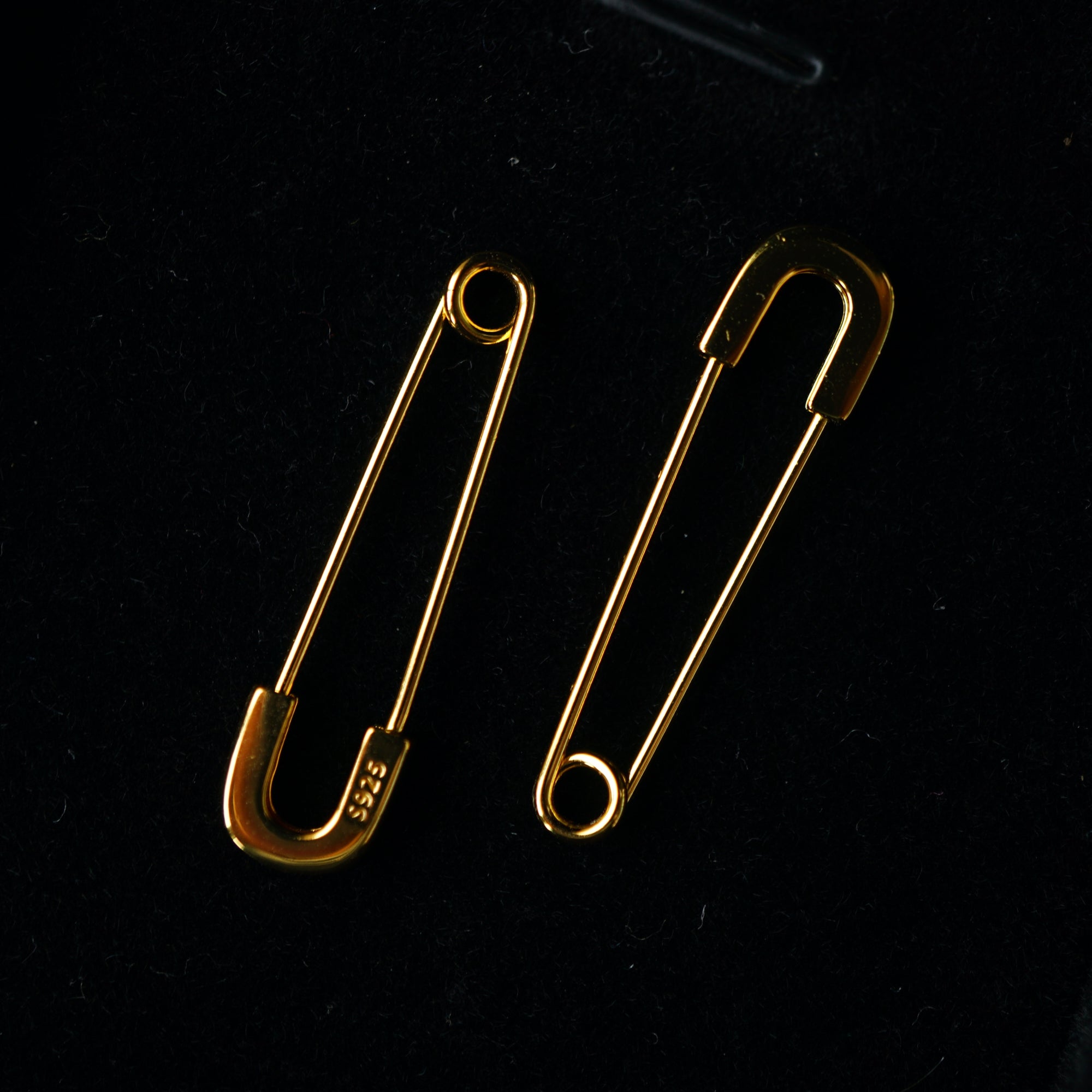 Simple Safety Pin Earrings in Sterling Silver, Minimalist Style