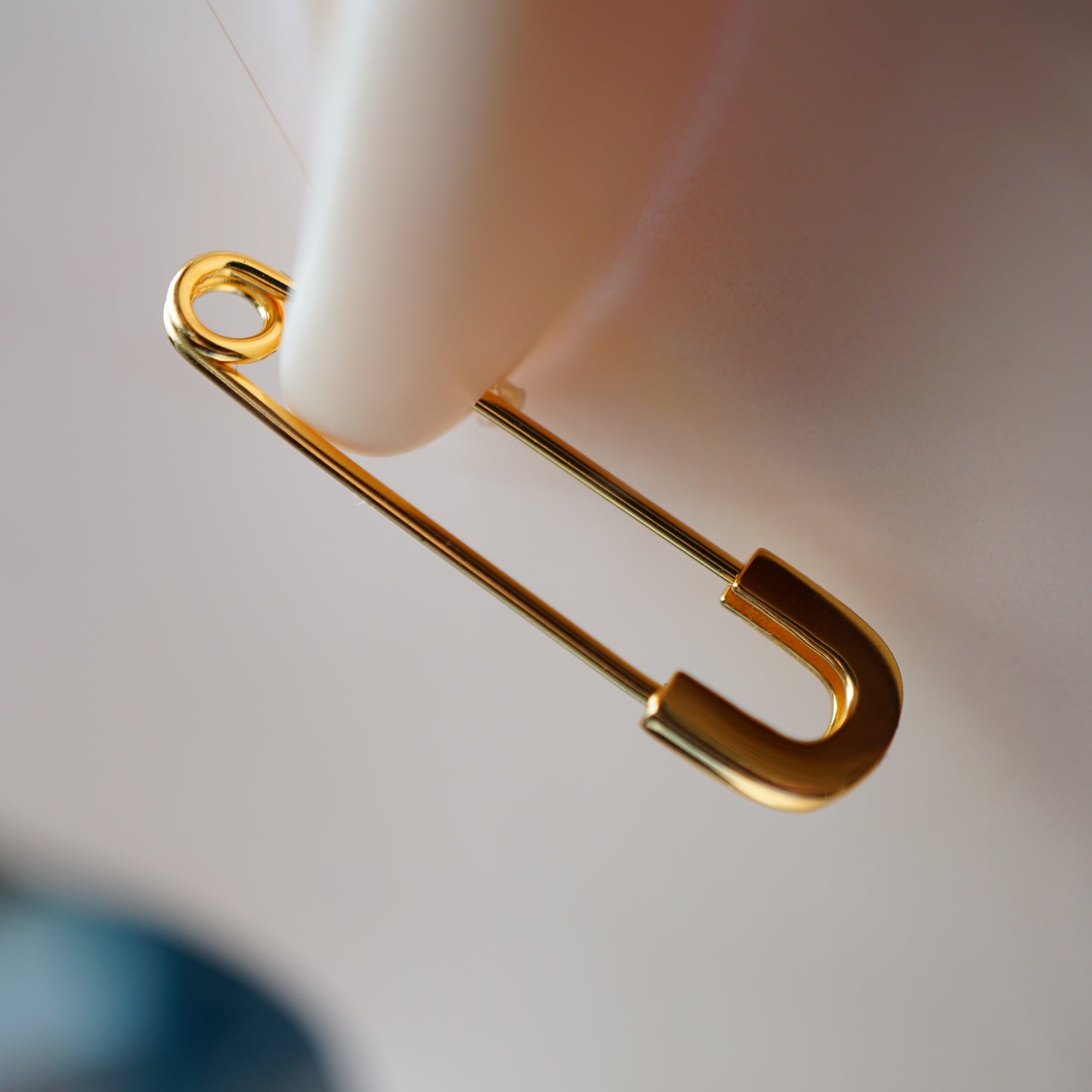 Simple Safety Pin Earrings in Sterling Silver, Minimalist Style