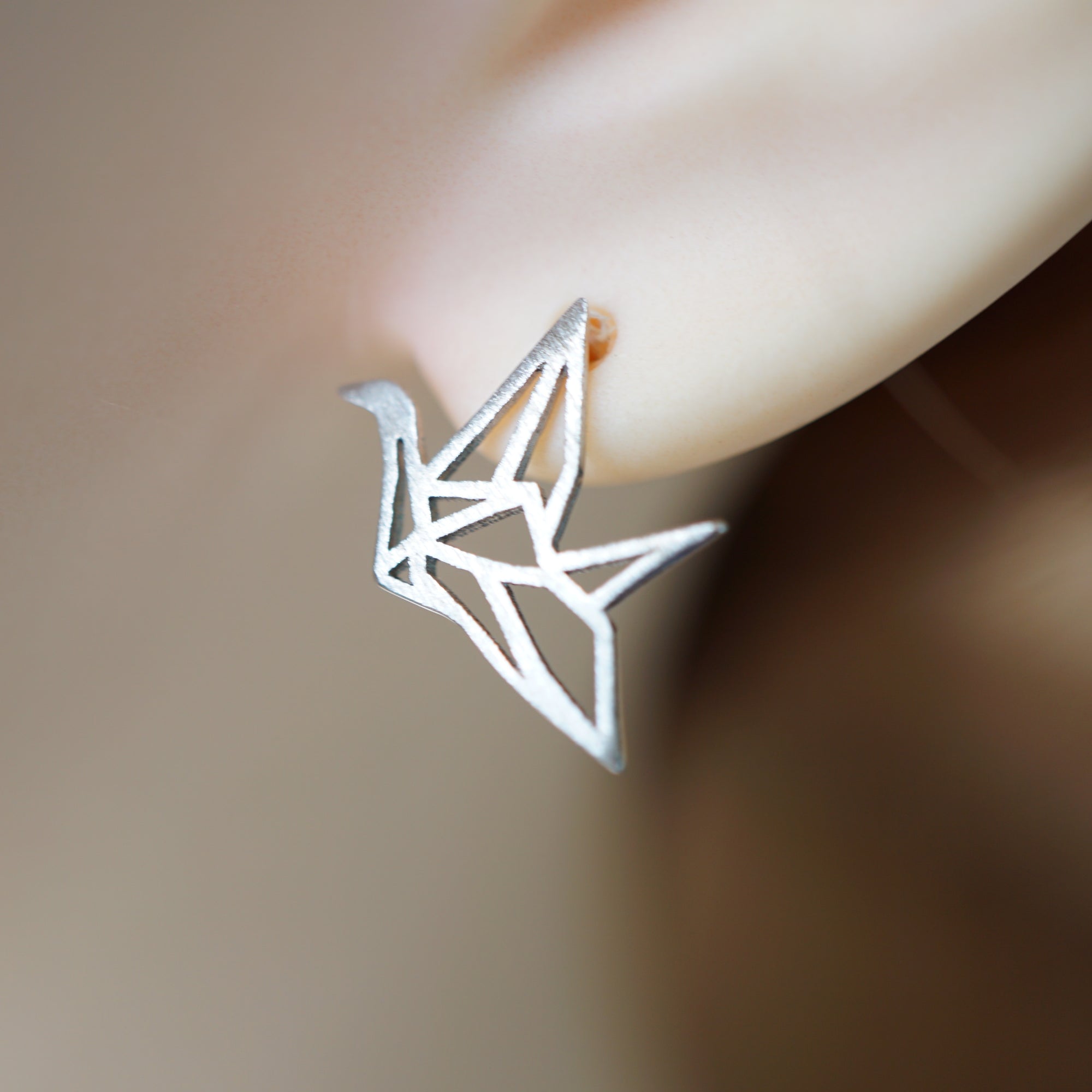 Minimalist Dove Stud Earrings in Sterling Silver