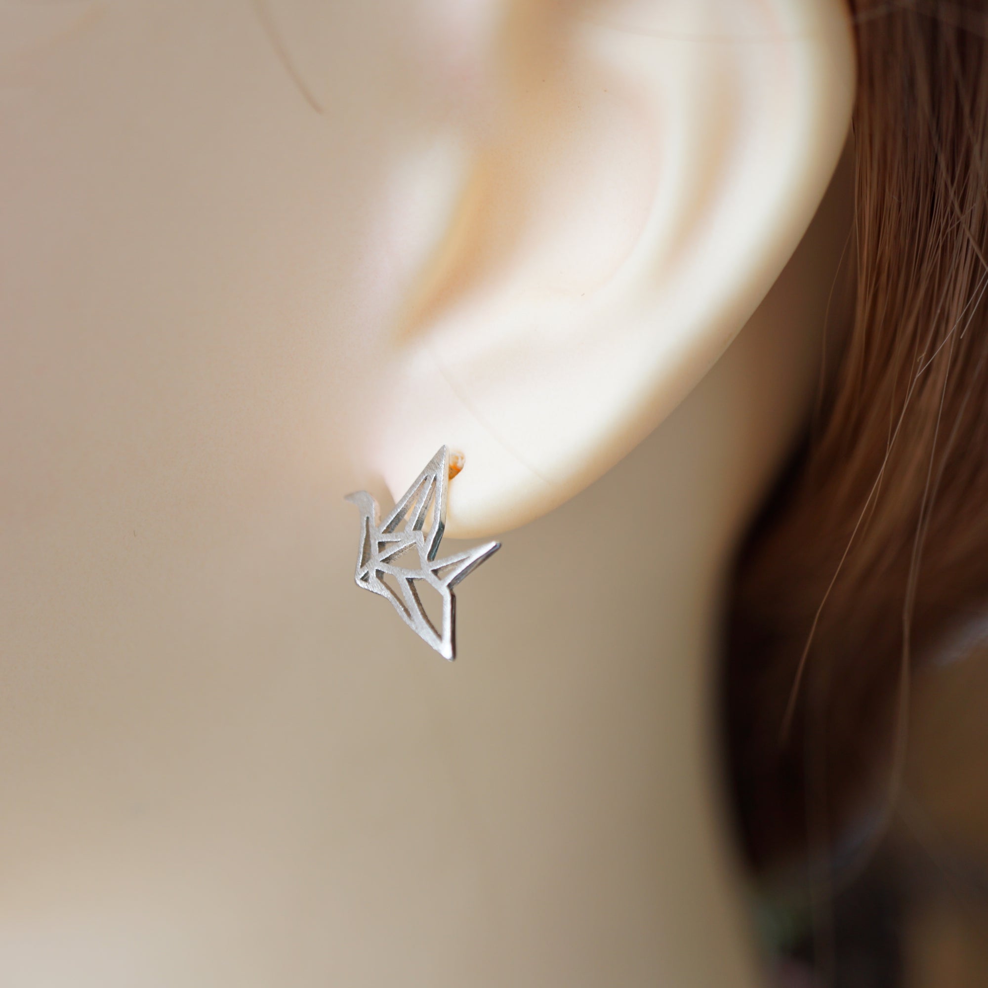 Minimalist Dove Stud Earrings in Sterling Silver