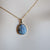 14k Gold Baby Blue Boulder Opal Pendant