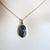 14k Gold Blue-Black Boulder Opal & Pearl Pendant