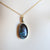 14k Gold Blue-Black Boulder Opal & Pearl Pendant