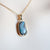 14k Gold River Flow Bluish Violet Boulder Opal & Pearl Pendant
